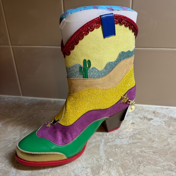 IRREGULAR CHOICE X LOONEY TUNES BEEP! BEEP! COWBOY BOOTS Size 9 NEW IN BOX - Picture 7 of 9